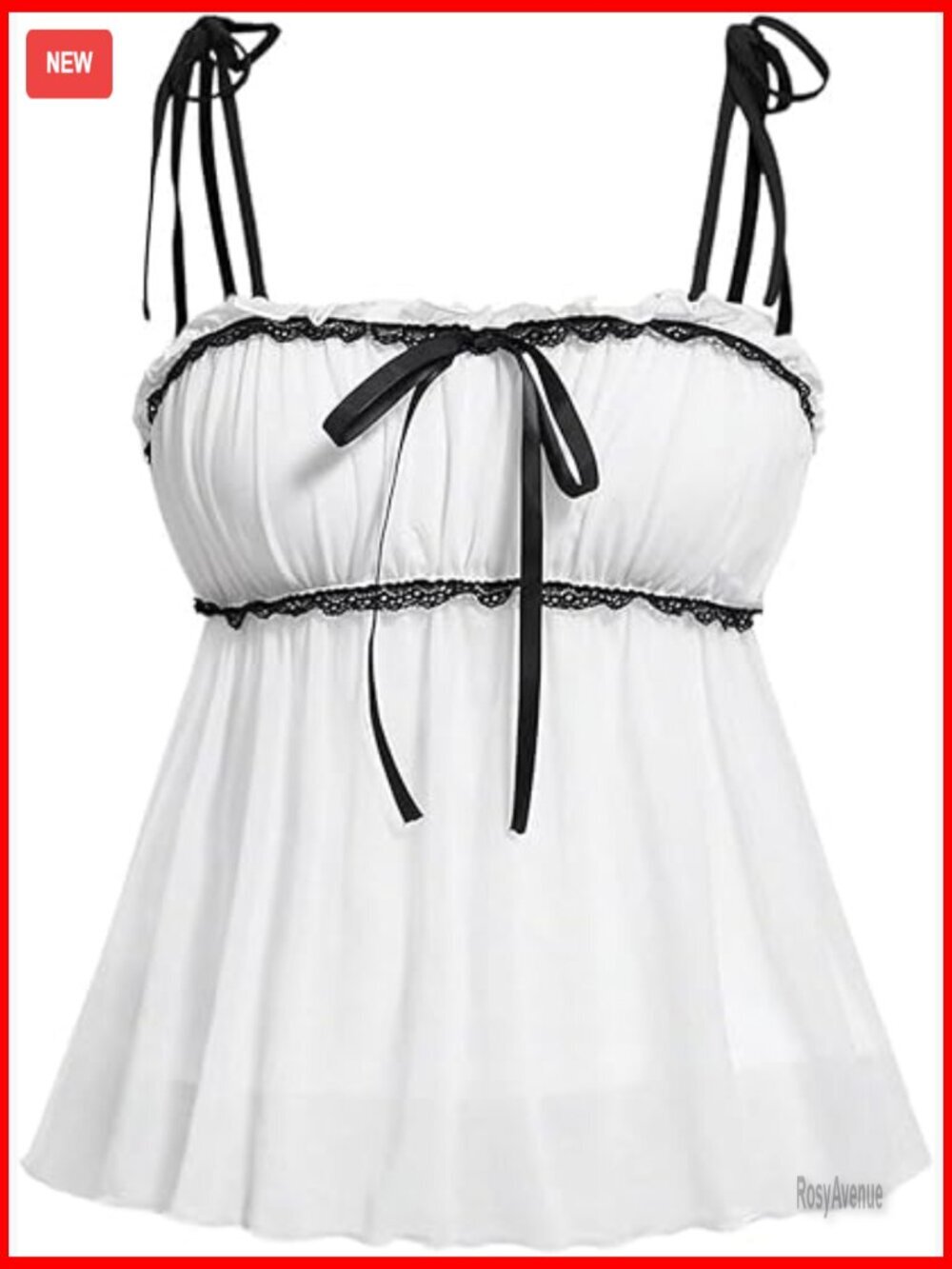 Babydoll Cami Top Tie Shoulder Sleeveless Summer Going Out Top